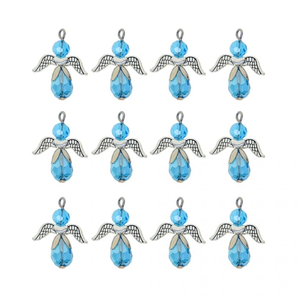 12st Pärlor Angel Heart Wing Facetterat glashänge DIY-hänge Royal Blue