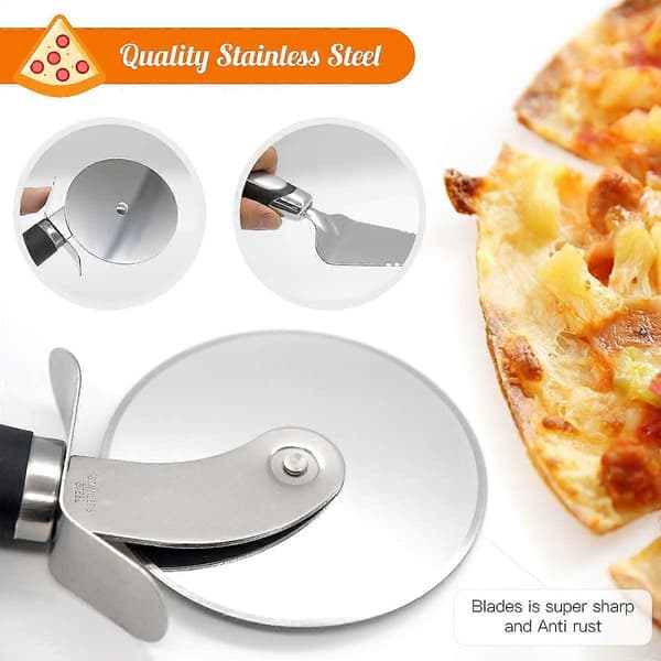 Paj- och pizzaspade - Rostfritt stål - Silver och svart - 25 cm