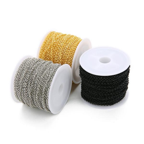 10 Meter Förlängningskedja för DIY Smycken Armband Halsband Guld 2mm
