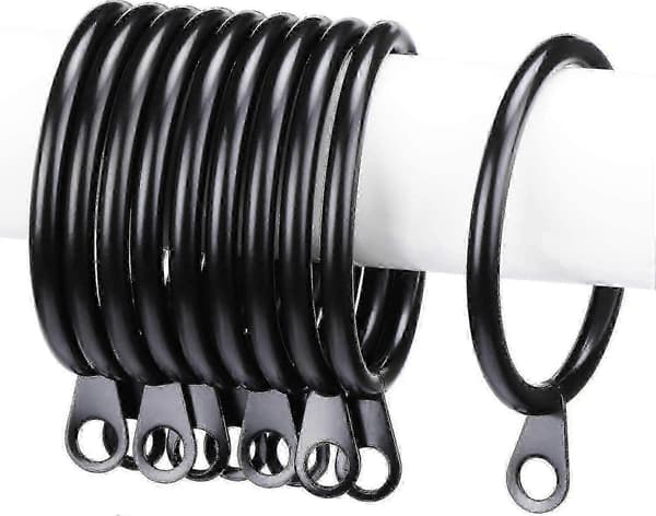 [RM]Svarta metallgardinringar 38 mm innerdiameter - 60 st förpackning