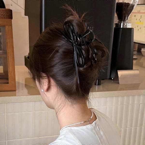 Hårklemme Akryl Båndsløjfer Letvægts Ergonomisk til Kontor Skole Styling Sort Black