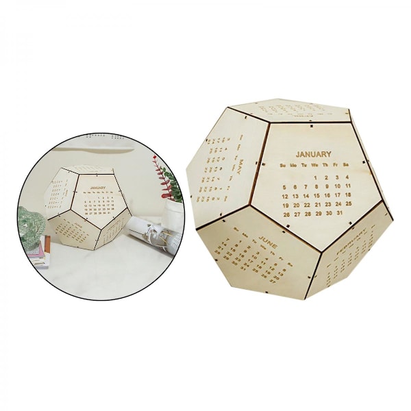 Geometrisk Bordskalender DIY Kit Hemmakontor Ornament Rustik Khaki 2
