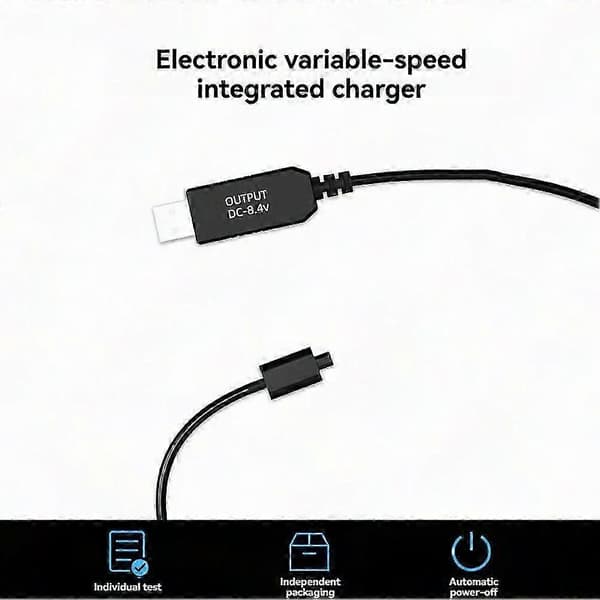 Ladepluggdesign med variabel hastighet for Shimano Di2 landeveissykkel batterilader ladekabel Black