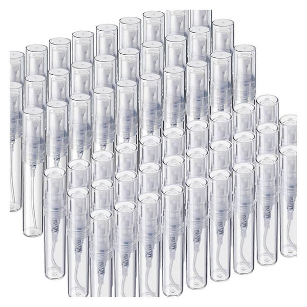 120 st mini sprayflaskor, 3 ml 5 ml mini genomskinliga plastsprayflaskor tomma små tomma provbehållare Transparent white