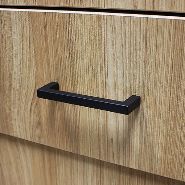 [RM]Square Drawer Pulls for Kitchen Cabinet Doors, Rust and Stain Resistant Matte Black Cabinet Hardware, Easy-to-Install Low Profile Handles for Home