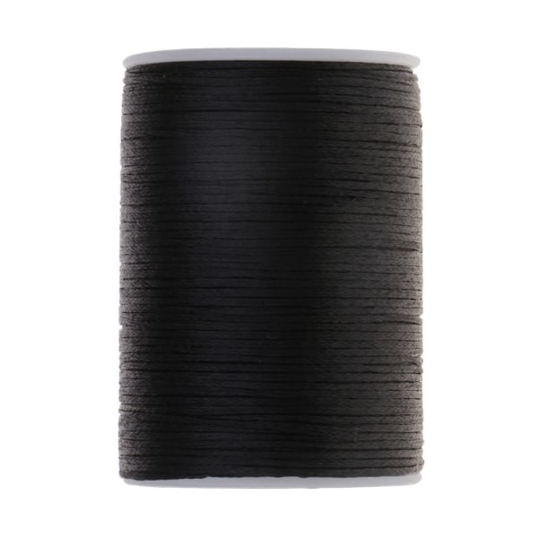 0,8 mm platt vaxad polyestertråd för sömnad av DIY-smycken, svart