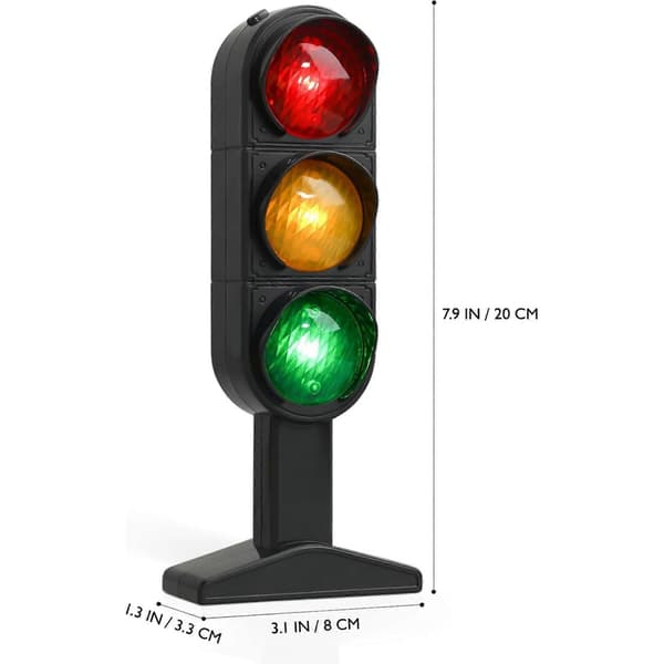 2X Trafiklygte med base til rumudsmykning, Stoplygte med farveskift og blinkende tilstande Black