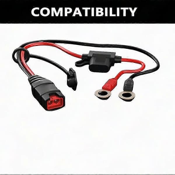 2-pack GC002 X-Connect för NOCO batteriladdartillbehör, M6 XL ringkabelsko, smarta batterier underhållsladdningskabel Black red
