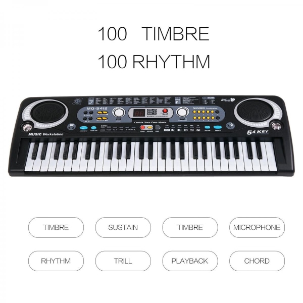 61 Tangenter Digitalt Musikkeyboard Elektronisk Keyboard Elpiano för Hemmabar Scen Semesterfest