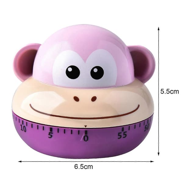 Mekanisk timer 60 minutter ABS bærbar tegneserie dyretimer til køkken Puppy