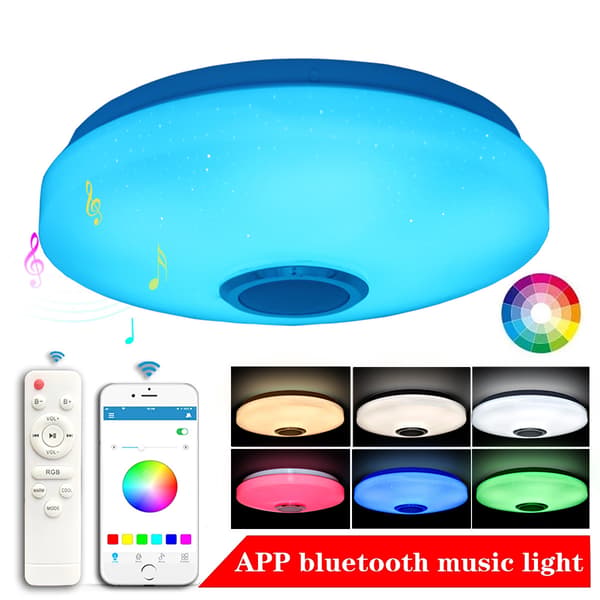 TEMPSA 60W RGB LED Bluetooth Music Ceiling Light with Remote Control