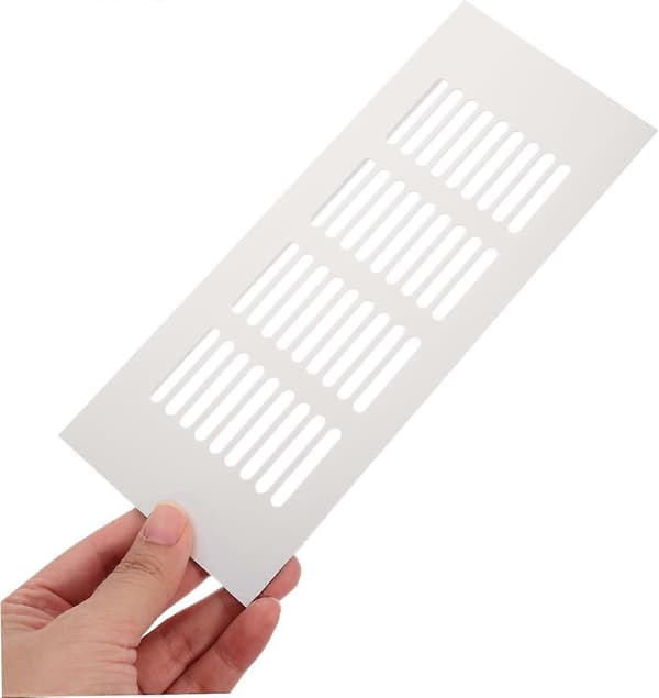 Rektangulær ventilasjonsrist i aluminiumslegering, for skap 2 stk hvit enkel installasjon, for hjemmebruk, 20*8cm