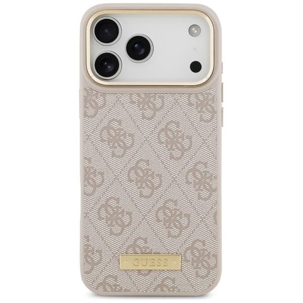 [RM]Guess Mobile Case for iPhone 17 Pro Max MagSafe 4G Logo Plate - Pink Rosa 120