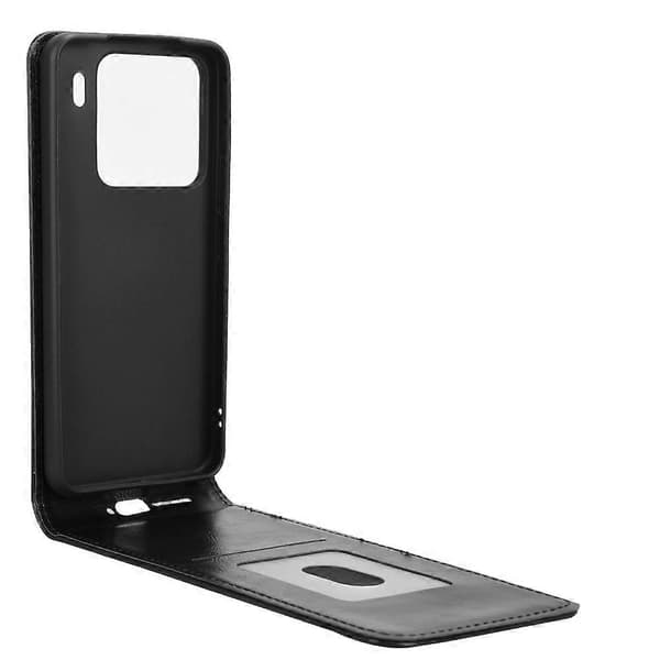 [RM] Magnetisk vertikalt flip-læderetui til telefon Black For Xiaomi 15 Pro