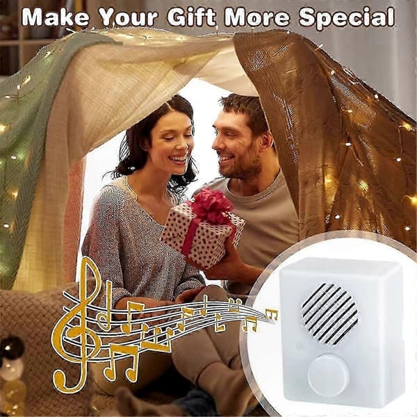 Talemodul for plysjleker, 16 MB lydspiller med trykknapp, USB-oppladbar lydenhet White