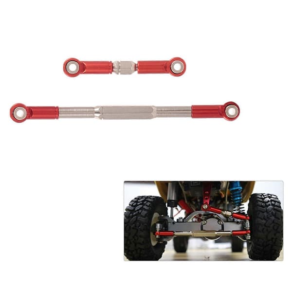 2 sæt RC bil reservedele: 1 sæt legeret støddæmper & 1 sæt RC styrestang aluminiumslegering styrestangssæt size