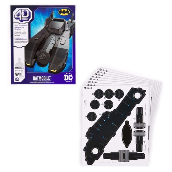 [RM]4D Puzzle Build Batman Batmobile 3D Car Model to Assemble Svart Plast