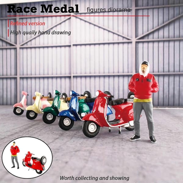 mulation 1/64 Skalamodeller Figursamling Dekorasjon for DIY Scene Kvinne RM red 7cm