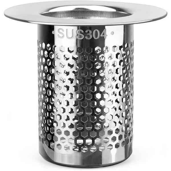 3,3 * 5 × 5 cm hårfanger til bruser, hårfilter til bruser, si i rustfrit stål, afløb til badekar, til køkken, badeværelse, balkoner (sølv)[RM]