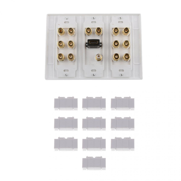 10st 1080p/720p HDMI Hona till Hona Keystone Jack Koppling För Väggplatta+Hemmabio 7.1 Surroundljud Högtalarväggplatta+HDMI+Ljud Banan