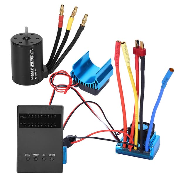 [RM]3650 Motor 4300Kv Brushless ESC Heatsink Program Card Set för 1/10 RC Bil (120A)