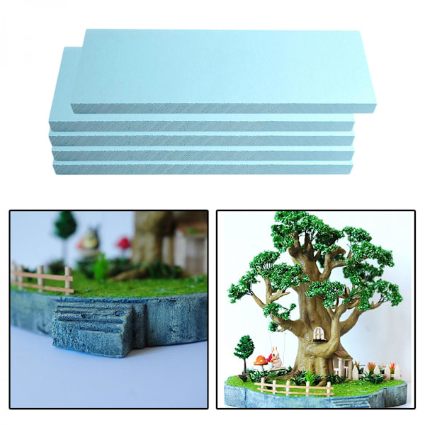 5x Högdensitets Blå Skumplatta DIY Hantverk Modell Diorama Basblock Hobby Hantverk Byggsats Blomsterskum 295x100x30mm