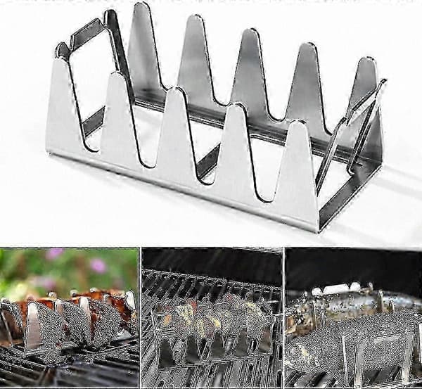 Grillrist i bayersk stil, holdbart rustfrit stål, perfekt vinkel til kød, nem indirekte grillning 2 Pcs