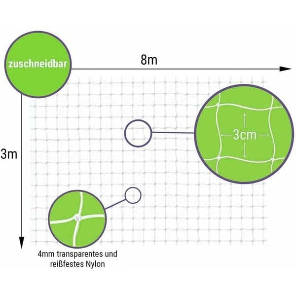 [RM]Cat net without drilling Transparent cat nets. Hooks, pegs, complete rope and mounting instructions included (8 x 3 m)