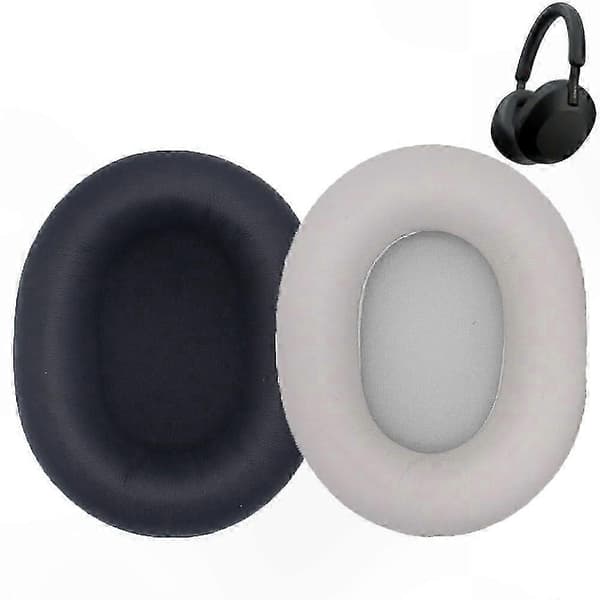 2-pak erstatningsørekopper til WH-1000XM5 hovedtelefoner, bløde læderpuder Platinum Silver WH-1000XM5(Platinum Silver)