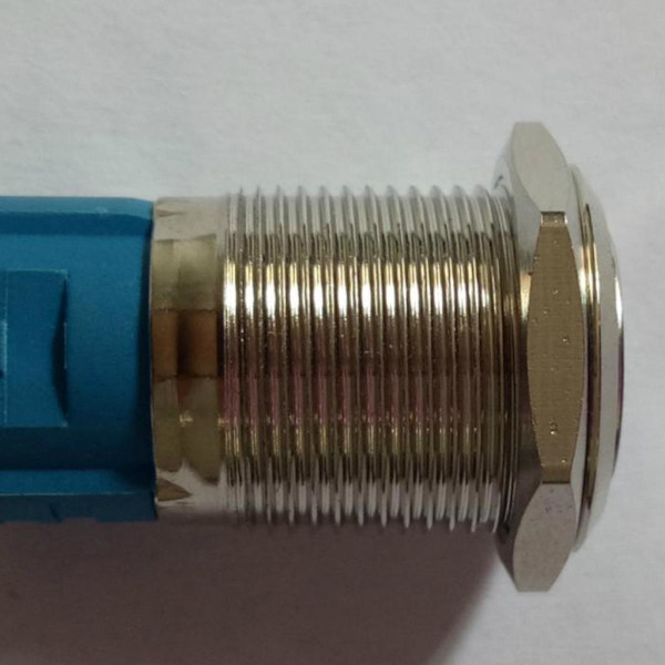 3-6V LED 16mm IP65 Momentan Tryckknapp med Grön Kabelkontakt