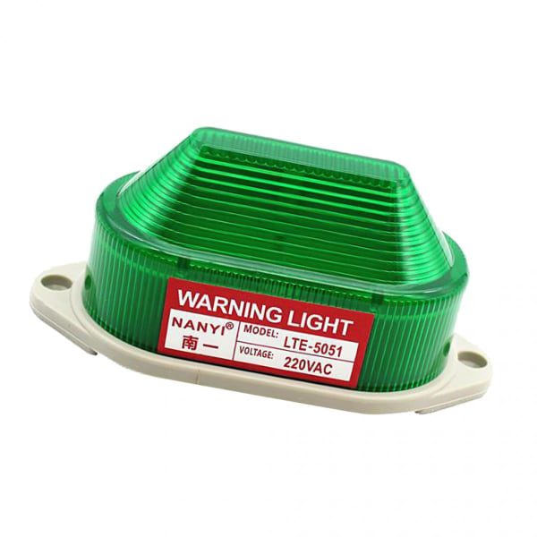 Strålkastare Blixtsignal Varning Grön Blinkande signallampa, AC220V