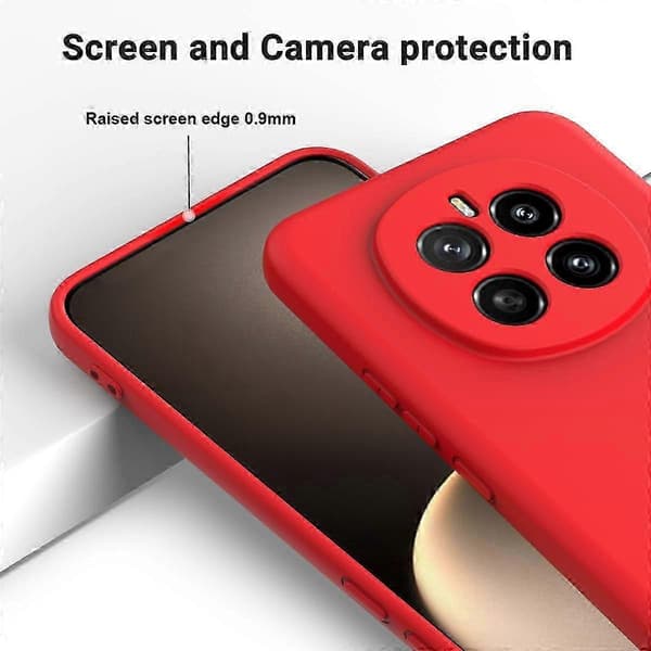 [RM] Ensfarvet flydende silikone-cover med stødabsorbering Red For Honor Magic7