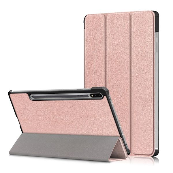 Kompatibel med Samsung Galaxy Tab S7 / Tab S8 - Tri-Fold Cover - Rosaguld Rosaguld Roséguld Roséguld