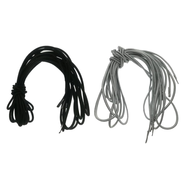 8-pack universal ersättningsskosnören Elastiska linor för liggstolar Grå/svart