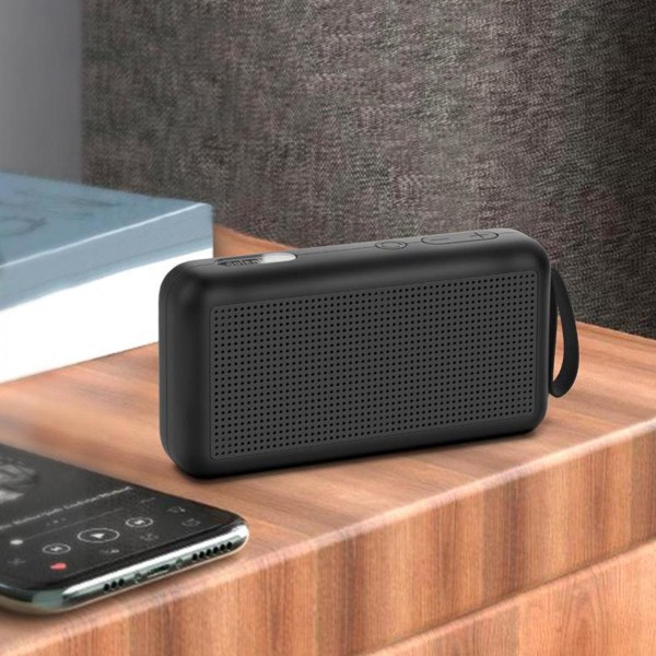 Bluetooth Högtalare Fyllig Bas Högt Stereoljud FM Radio Svart