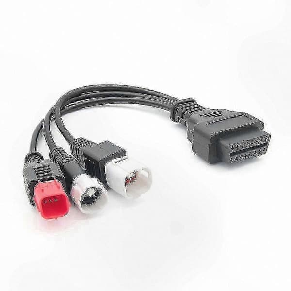OBD2-skannerkabel för motorcyklar, 16 till 3/4/6-stiftsadapter för diagnossystem