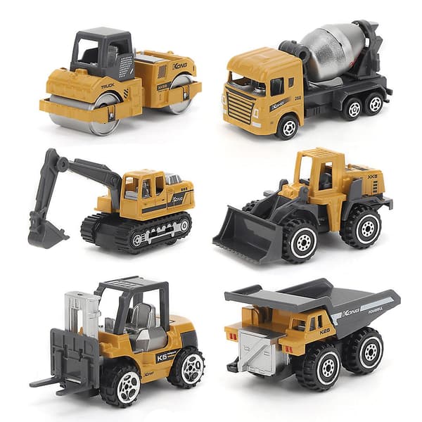 1/64 Mini Alloy Truck Engineering RC Car Leksaker Modellset för barn Present Heminredning klassisk stil