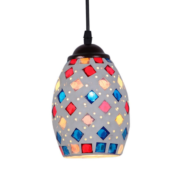 Färgglad retro taklampa taklampa ljuskrona lampskärm lampskärm #3