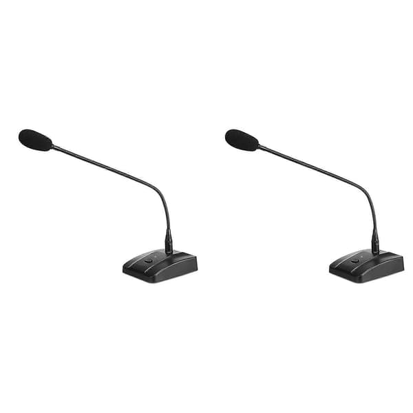 2X Profesjonell Kablet Konferansemikrofon Bord Gooseneck Kondensatormikrofon for Kringkasting Tale Mikrofon Black