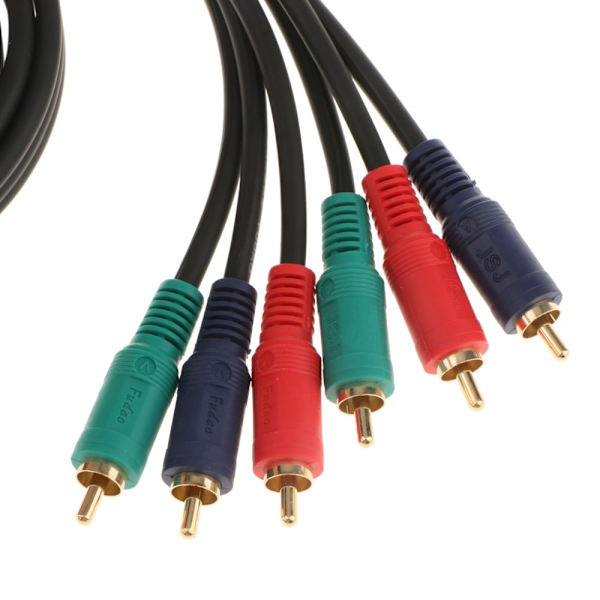 3RCA Hane till 3 RGB Hane Kontakt YPBPR Komponent Videokabel 1,8m