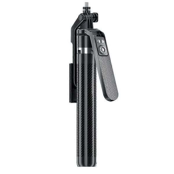1,8 m lang 360° roterende hode telefon selfie-pinne firebent stativ Bluetooth fjernkontroll utvidelsesstativ