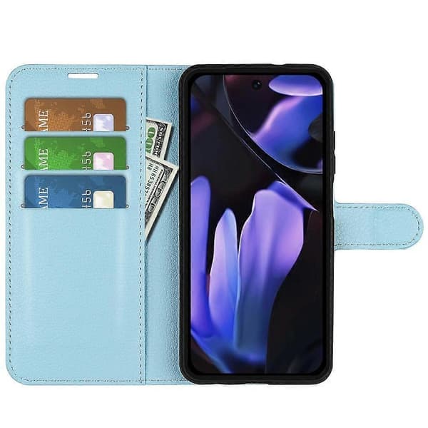 [RM] Litsi-nahkainen puhelinkotelo Google Pixel 9a -puhelimelle Blue For Google Pixel 9a