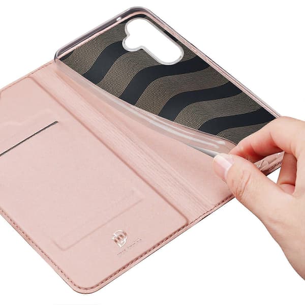 Läderfodral med kortfack för Samsung Galaxy S25 Pink