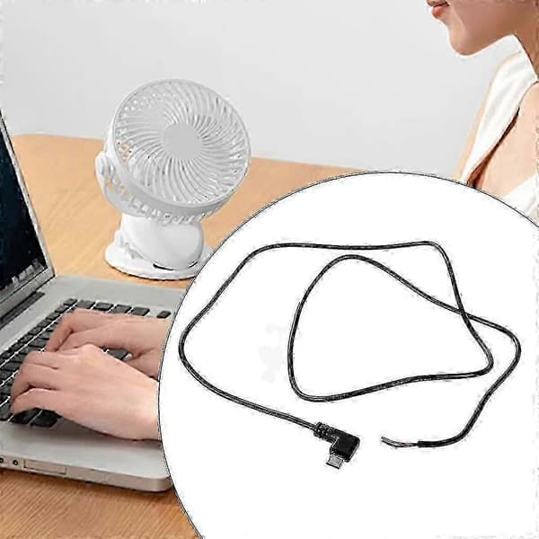 2-stifts USB C-strömkabel med 22AWG bar sladd som stöder 5V 3A snabbladdning 25cm Elbow
