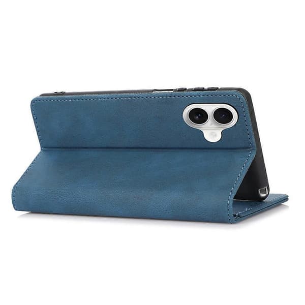 Til iPhone 17 Etui Pung Magnetisk Lukning Læder Flip Telefonetui Blå