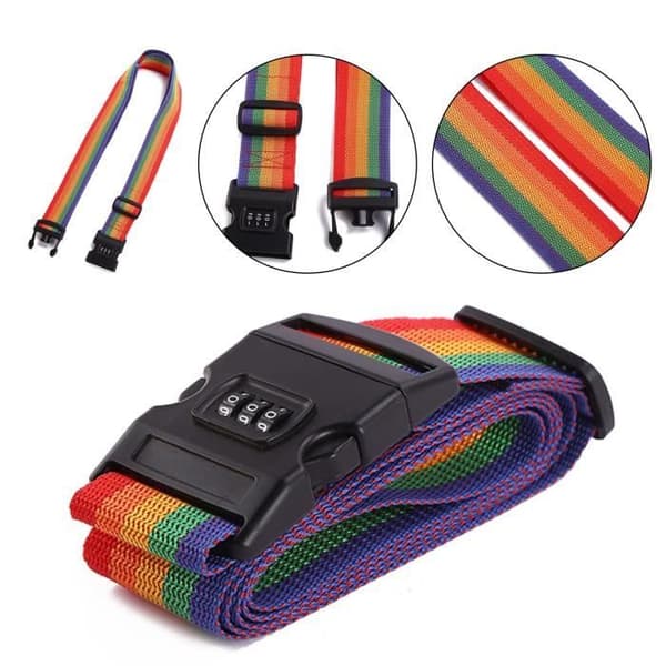 Luggage Strap Suitcase Strap Adjustable Luggage Straps with Combination Lock Travel Accessories (2 Pieces)
