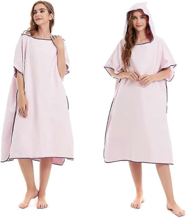 Ombyteshandduk, Poncho med huva för ombyte vid surfing, simning och våtdräkt