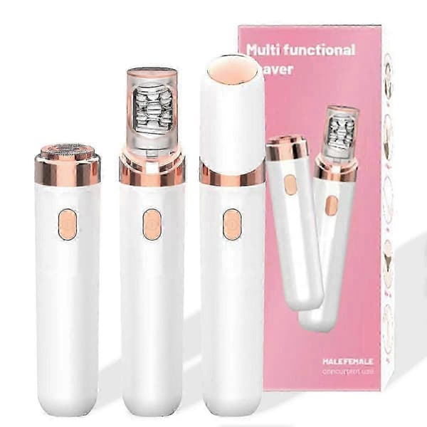 2026 Nyeste 3.0 Trådløs Ansigts Epilator og Øjenbrynsskraber - 2-i-1 Epilator White