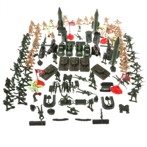 158 st plastsoldat 5 cm arméfigurer lekset för armésandscenmodell