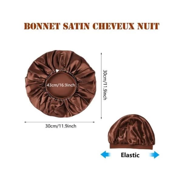 Satin Night Cap - 2 Pieces - Comfortable - Anti-frizz - Adjustable Elastic